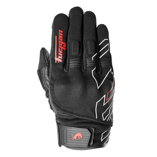 Gants Moto Furygan JET NEON D3O® Noir - Blanc - Rouge — Certifié CE - LE PRATIQUE DU MOTARD