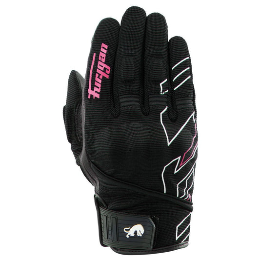 Gants Moto Furygan JET NEON D3O® LADY Noir - Blanc - Rose — Certifié CE - LE PRATIQUE DU MOTARD