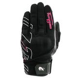 Gants Moto Furygan JET NEON D3O® LADY Noir - Blanc - Rose — Certifié CE - LE PRATIQUE DU MOTARD