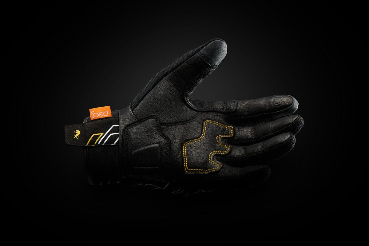Gants Moto Furygan JET NEON D3O® LADY Noir - Blanc - Or — Certifié CE - LE PRATIQUE DU MOTARD