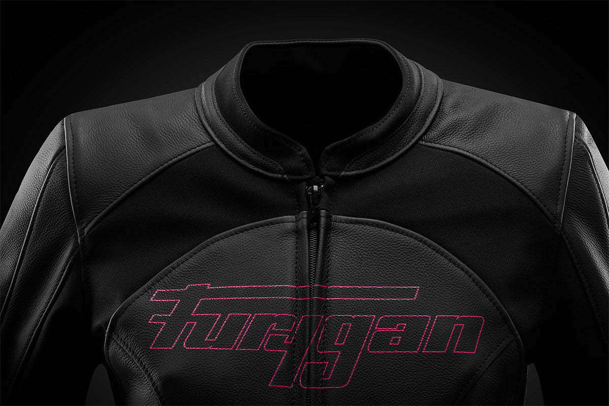 Blouson Moto Furygan ROMY — Protection CE Niveau AAA Noir - Rose - LE PRATIQUE DU MOTARD