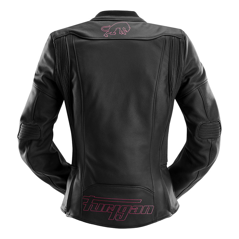 Blouson Moto Furygan ROMY — Protection CE Niveau AAA Noir - Rose - LE PRATIQUE DU MOTARD