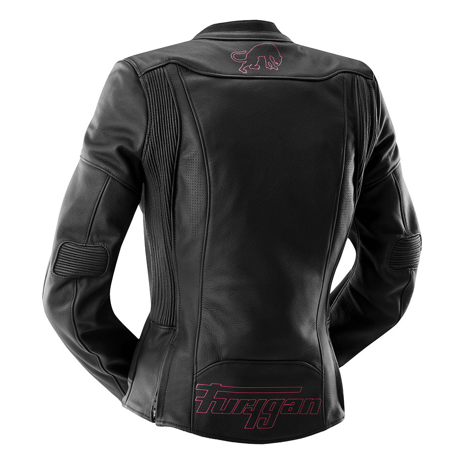 Blouson Moto Furygan ROMY — Protection CE Niveau AAA Noir - Rose - LE PRATIQUE DU MOTARD