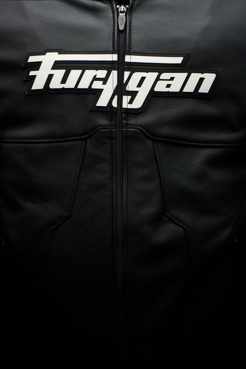 Blouson Cuir Moto Homme Homologué AAA 98 % Cuir — Noir-Blanc, vue detail 3