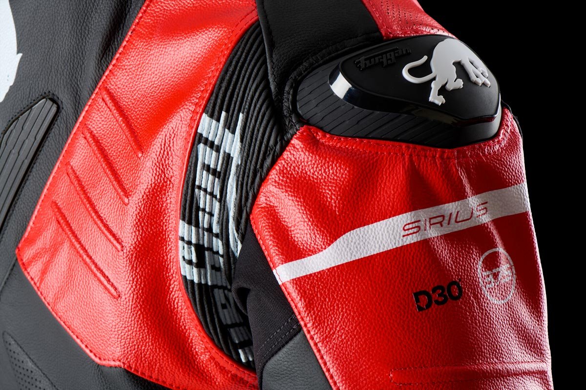 Blouson Moto Furygan SIRIUS — Protection CE Niveau AAA Noir - Rouge - Blanc - LE PRATIQUE DU MOTARD