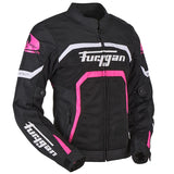 Blouson Moto Furygan MYSTIC EVO VENTED — Protection CE Niveau A Noir - Blanc - Rose - LE PRATIQUE DU MOTARD