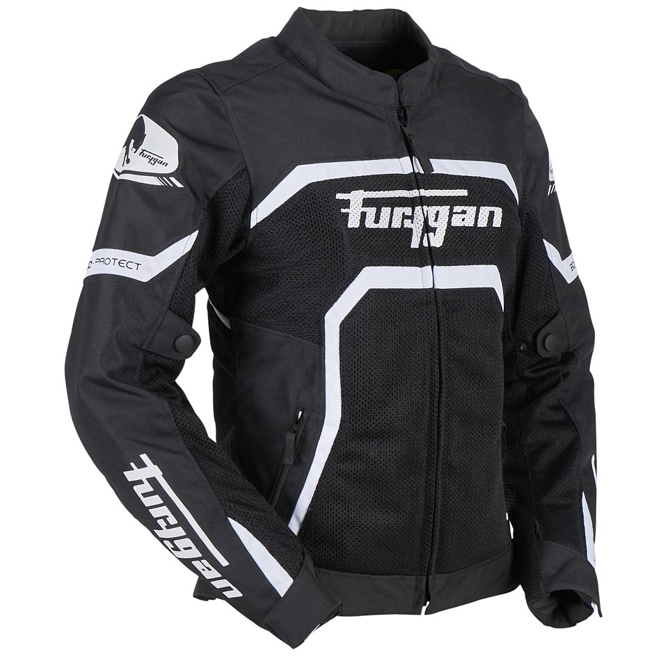Blouson Moto Furygan MYSTIC EVO VENTED — Protection CE Niveau A Noir - Blanc - LE PRATIQUE DU MOTARD