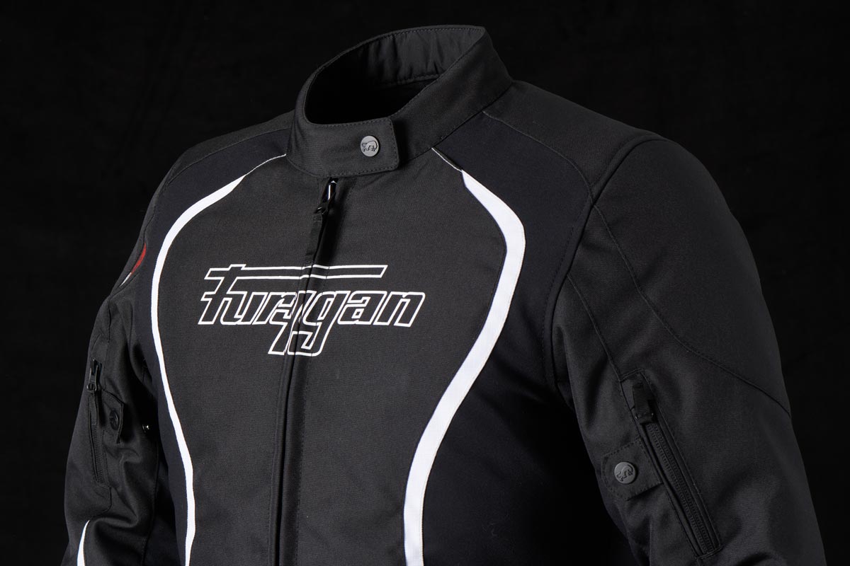 Blouson Moto Furygan ODESSA — Protection CE Niveau AA Noir - Blanc - LE PRATIQUE DU MOTARD