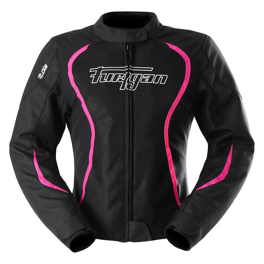 Blouson Moto Furygan ODESSA VENTED 3IN1 — Protection CE Niveau A Noir - Blanc - Rose - LE PRATIQUE DU MOTARD