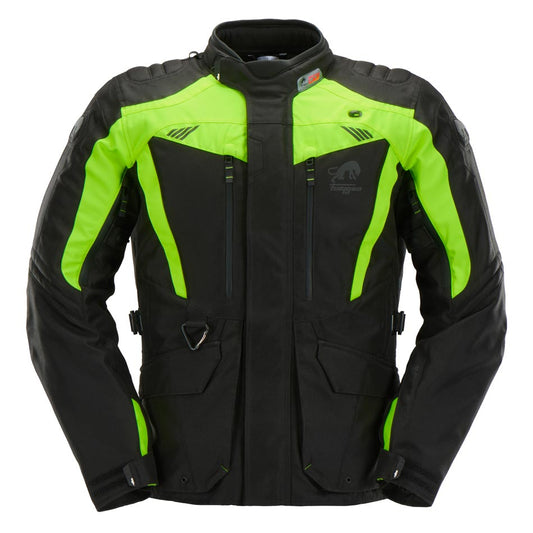 Blouson Moto Adventure Haute Visibilité Homologué AA — Noir-Jaune stab, vue principale