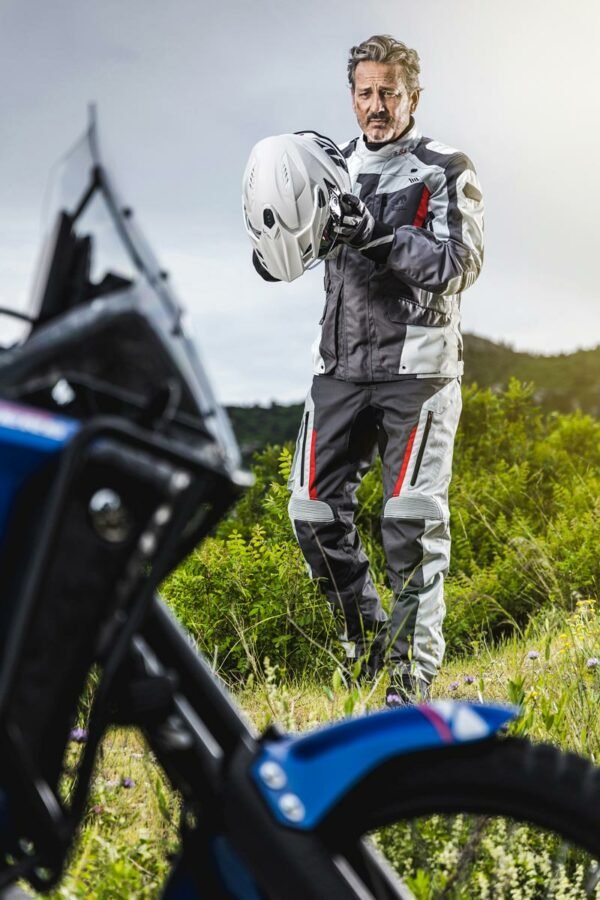 Blouson Moto Furygan APALACHES EVO — Protection CE Niveau AA Gris - Pearl - Rouge - LE PRATIQUE DU MOTARD
