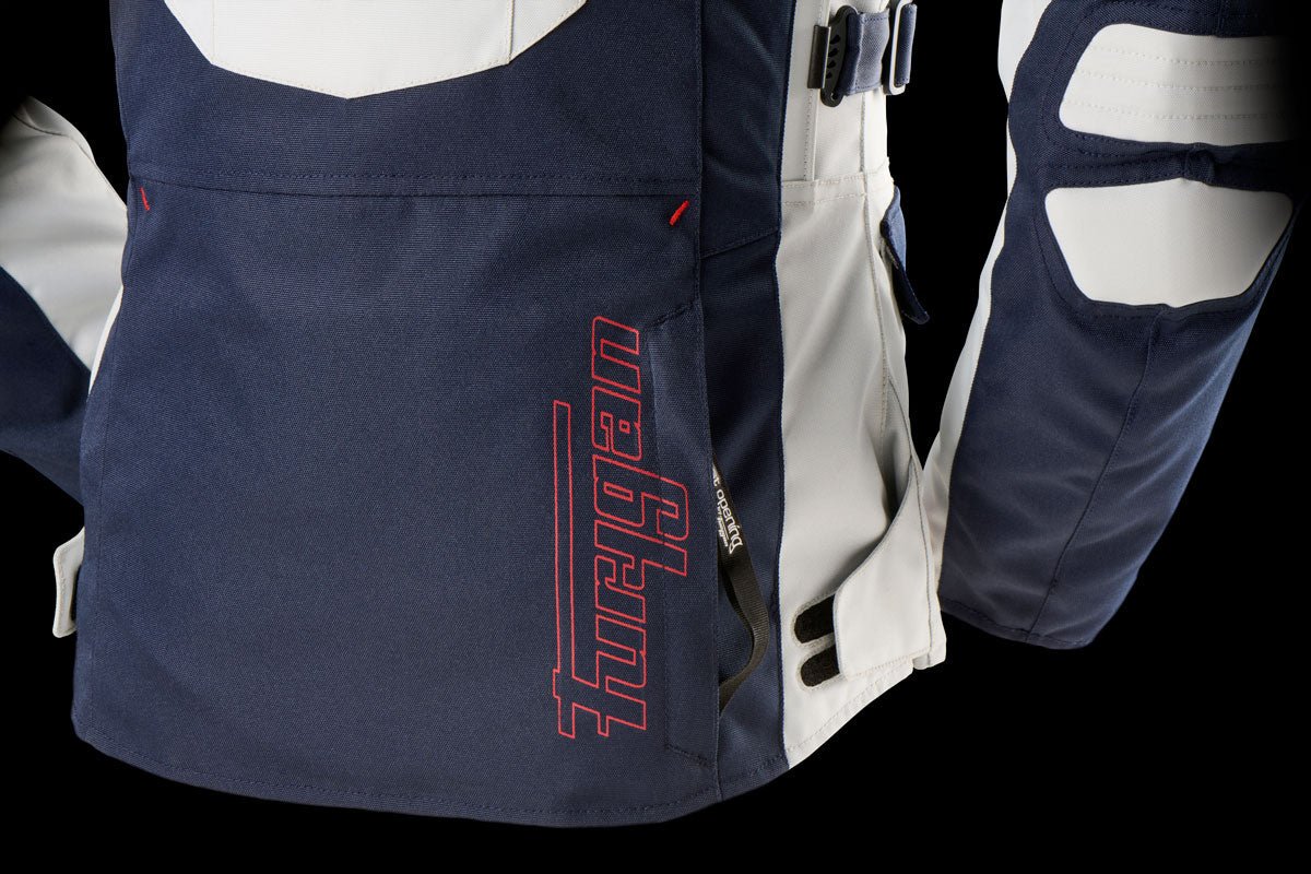 Blouson Moto Furygan APALACHES LADY EVO — Protection CE Niveau AA Bleu - Pearl - Rouge - LE PRATIQUE DU MOTARD