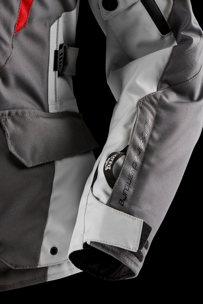 Blouson Moto Furygan APALACHES LADY EVO — Protection CE Niveau AA Gris - Pearl - Rouge - LE PRATIQUE DU MOTARD