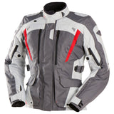 Blouson Moto Furygan APALACHES LADY EVO — Protection CE Niveau AA Gris - Pearl - Rouge - LE PRATIQUE DU MOTARD