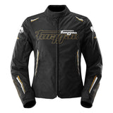Blouson Moto Furygan AGATA — Protection CE Niveau AA Noir - Blanc - Or - LE PRATIQUE DU MOTARD
