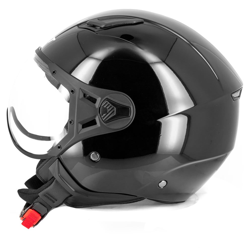 Casque jet moto aviateur - Eight Noir Brillanc - LE PRATIQUE DU MOTARD