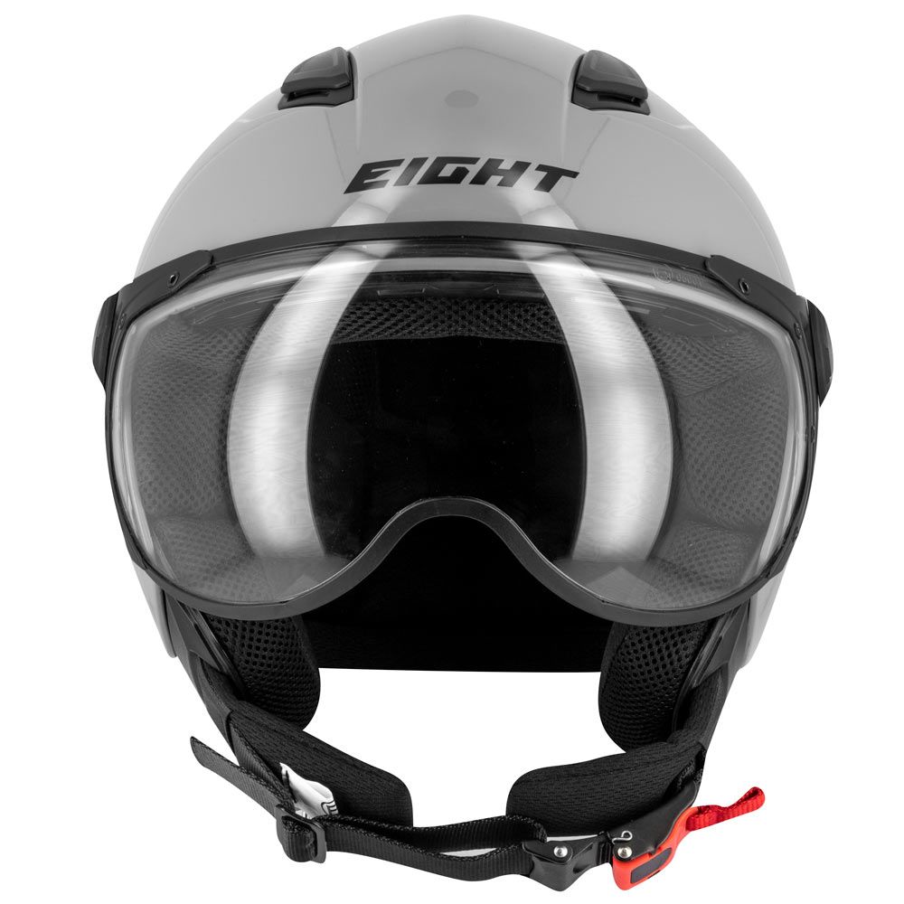 Casque aviateur moto - JET Eight Gris - LE PRATIQUE DU MOTARD