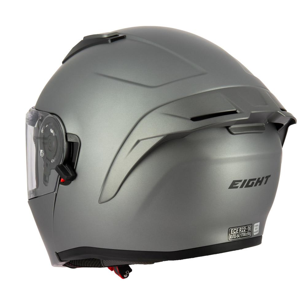 Casque modulable S551 Dual Face titane mat — vue trois-quarts arrière