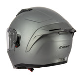 Casque modulable S551 Dual Face titane mat — vue trois-quarts arrière