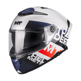 Casque Intégral MT Thunder 4 SV Waves Blanc/Marine Gloss — ECE 22.06 - LE PRATIQUE DU MOTARD
