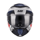 Casque Intégral MT Thunder 4 SV Waves Blanc/Marine Gloss — ECE 22.06 - LE PRATIQUE DU MOTARD