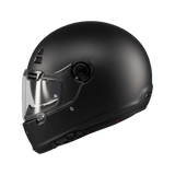 Casque intégral rétro MT Jarama SV noir mat de profil, ligne café racer - LE PRATIQUE DU MOTARD