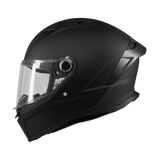 Casque intégral moto MT Stinger 2 noir mat vue de profil gauche visière relevée