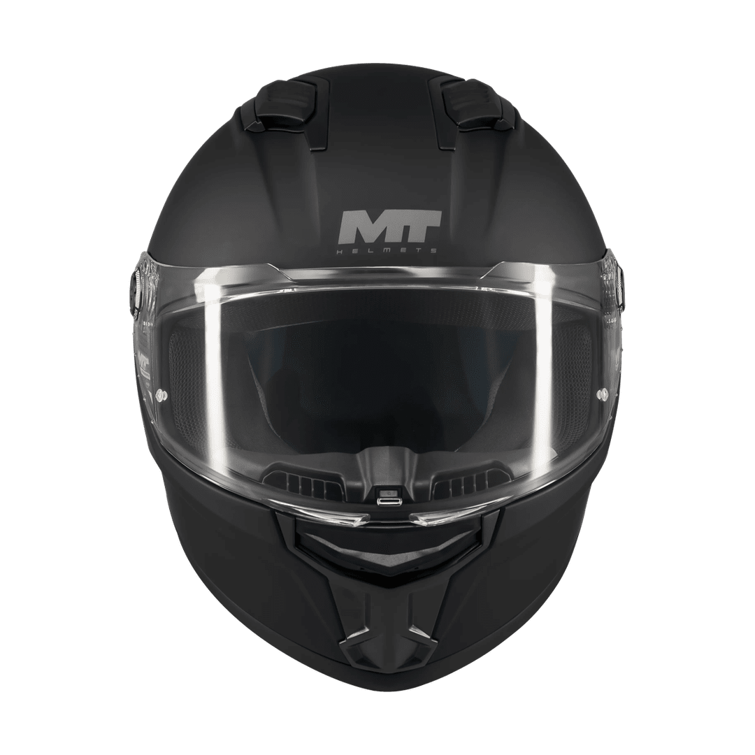 Casque intégral moto noir mat Stinger 2 vue de face visière fermée