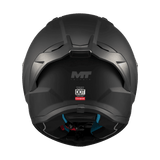 Casque intégral MT Stinger 2 noir mat vue arrière jugulaire et mousses intérieures