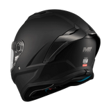 Casque intégral moto noir mat Stinger 2 vue arrière trois-quarts droit aération