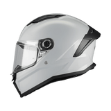 Casque intégral moto MT Stinger 2 gris brillant vue de profil visière fermée