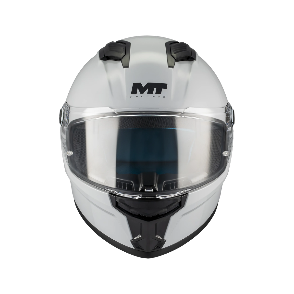 Casque intégral MT Stinger 2 gris brillant vue de face visière fermée