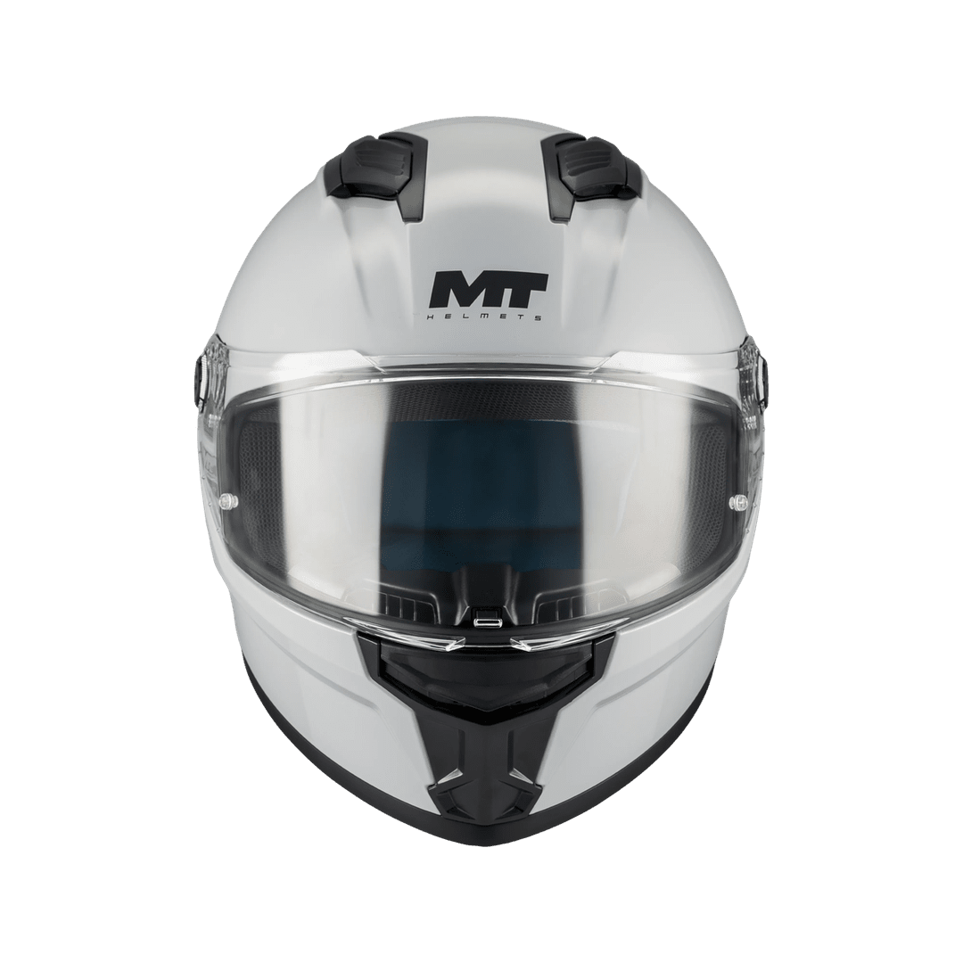 Casque intégral MT Stinger 2 gris brillant vue de face visière fermée