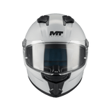 Casque intégral MT Stinger 2 gris brillant vue de face visière fermée