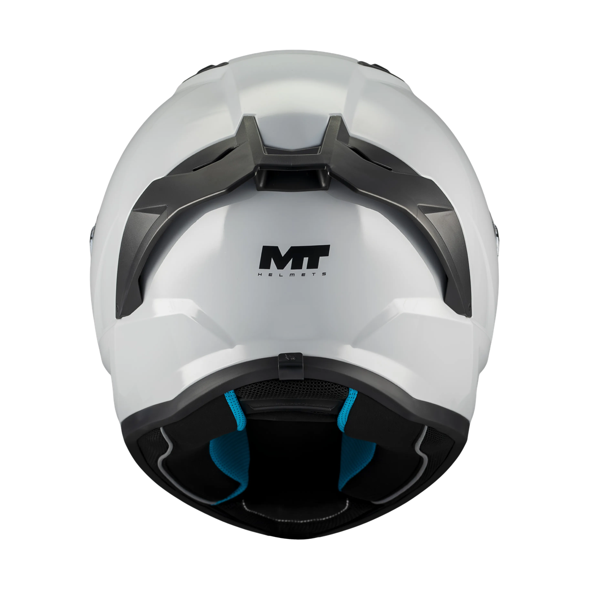 Casque intégral moto gris vue arrière jugulaire et mousses Stinger 2