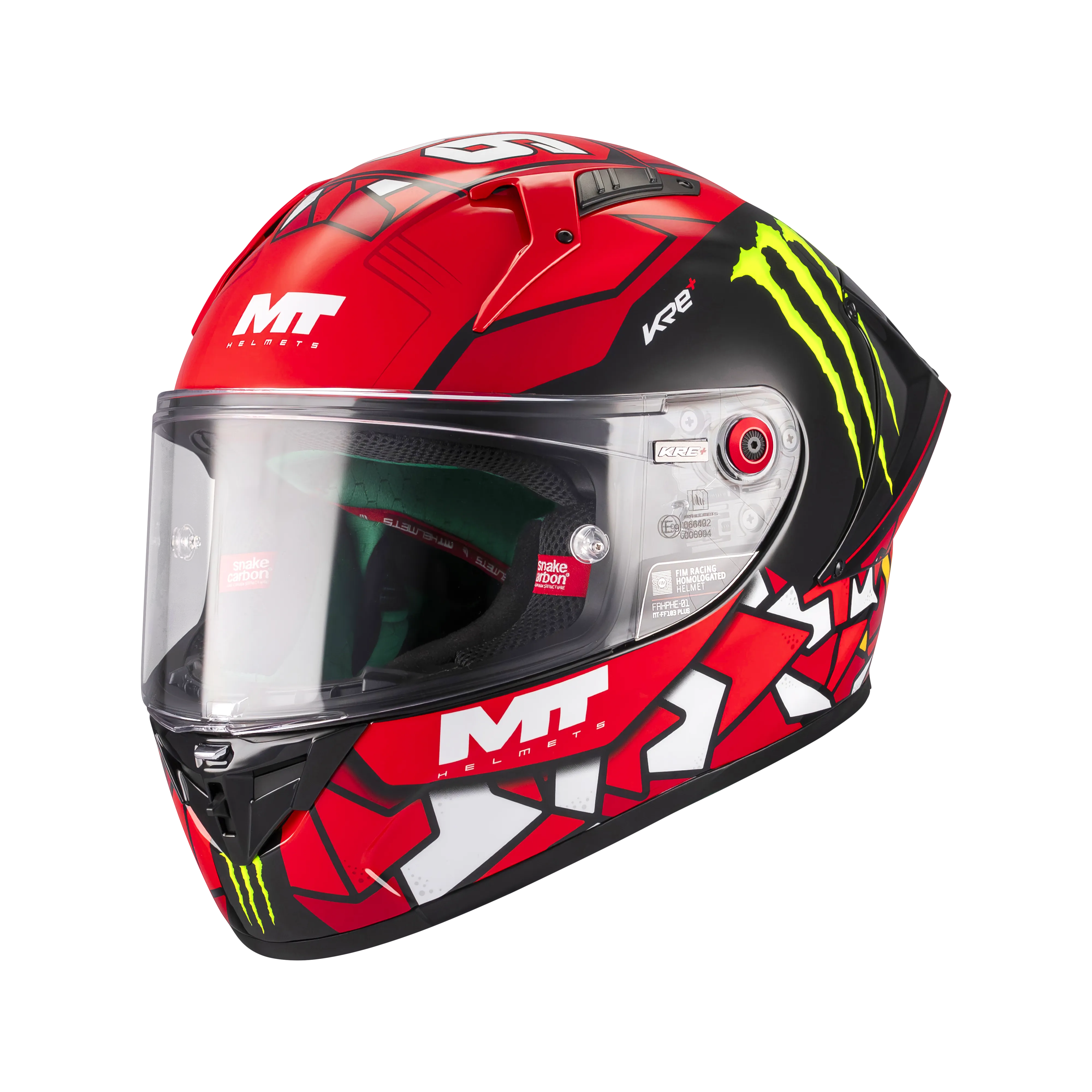 Casque intégral MT KRE+ S Piqueras replica Moto3 rouge et noir de profil gauche - LE PRATIQUE DU MOTARD