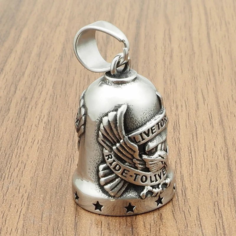 Guardian Bell® "Live to Ride" – La Cloche Porte - Bonheur (Acier Inoxydable) - LE PRATIQUE DU MOTARD