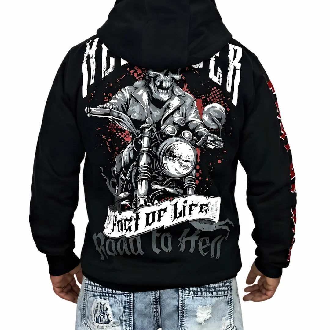 Veste Zippée "Hellrider" – Édition Heavyweight 340g (Broderie Premium) - LE PRATIQUE DU MOTARD