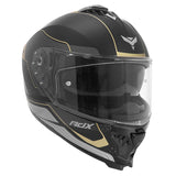 Casque intégral ADX AI500 EVO Noir/Or Mat — vue trois-quarts avant