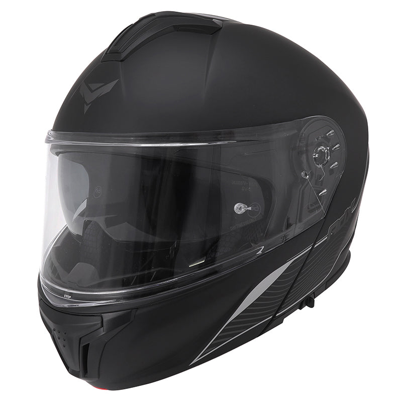 Casque modulable ADX AM600 Noir Mat — vue trois-quarts avant, côté droit