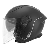 Casque jet ADX AJ300 Noir Mat — profil avec écran long