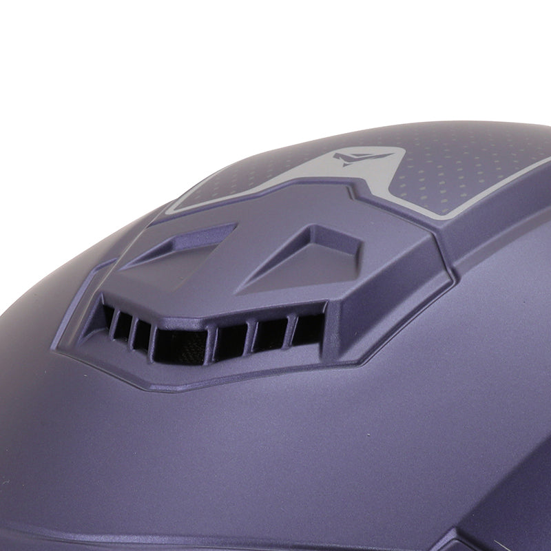 Casque jet ADX AJ300 Bleu Mat — détail du dessus de la coque