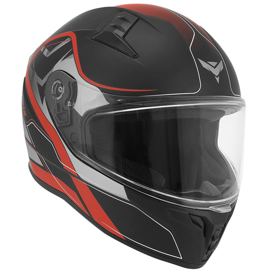 Casque intégral ADX AI400 EVO Noir/Rouge Mat — vue trois-quarts avant