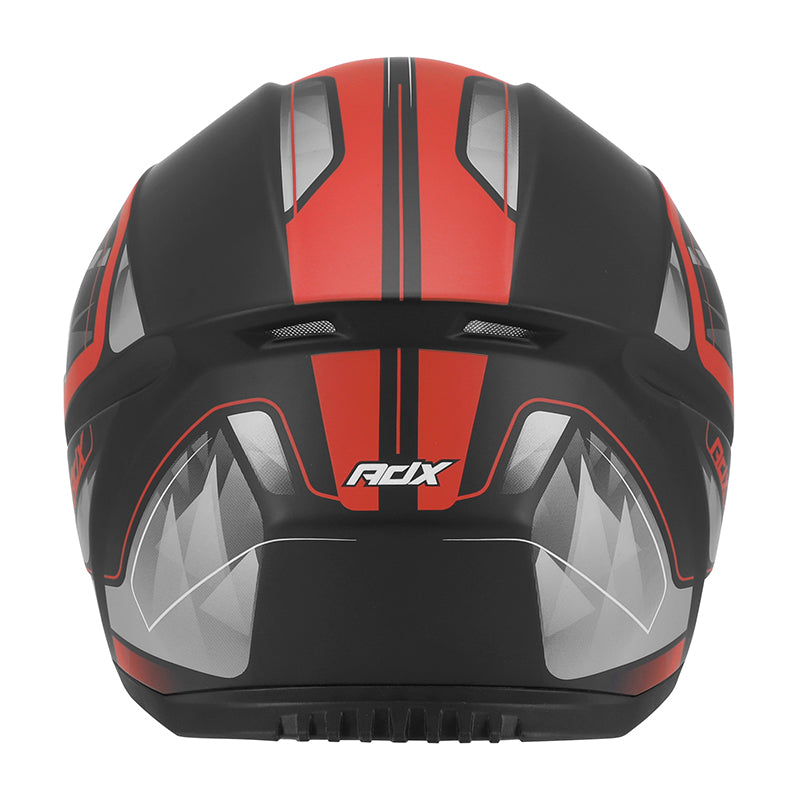 Casque intégral ADX AI400 EVO Noir/Rouge Mat — vue arrière