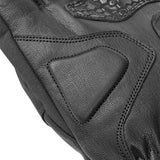 Gants moto hiver Zephyr Noir — gros plan de la paume et de son empiècement surpiqué