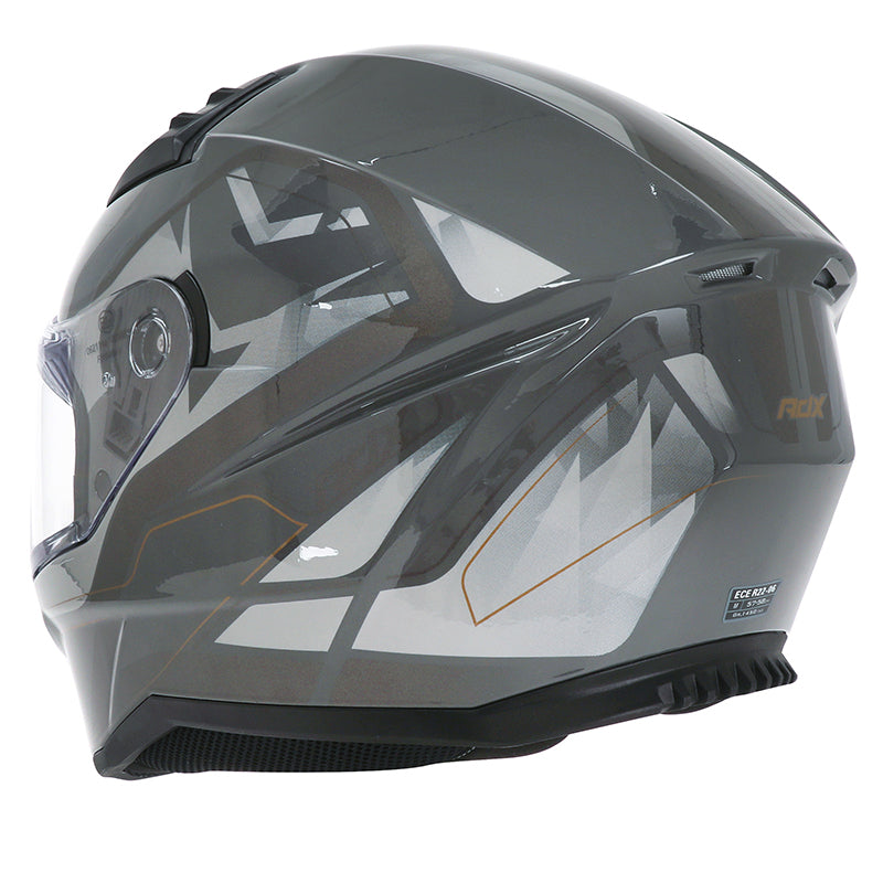 Casque intégral ADX AI400 EVO Gris Brillant — vue trois-quarts arrière