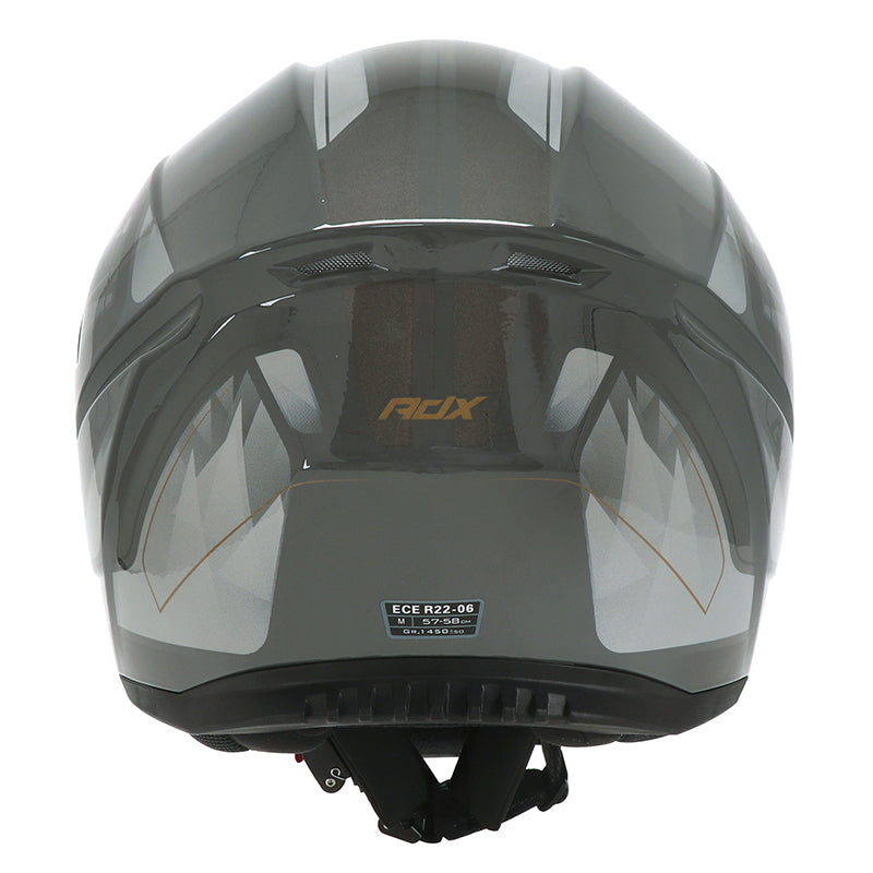Casque intégral ADX AI400 EVO Gris Brillant — vue arrière