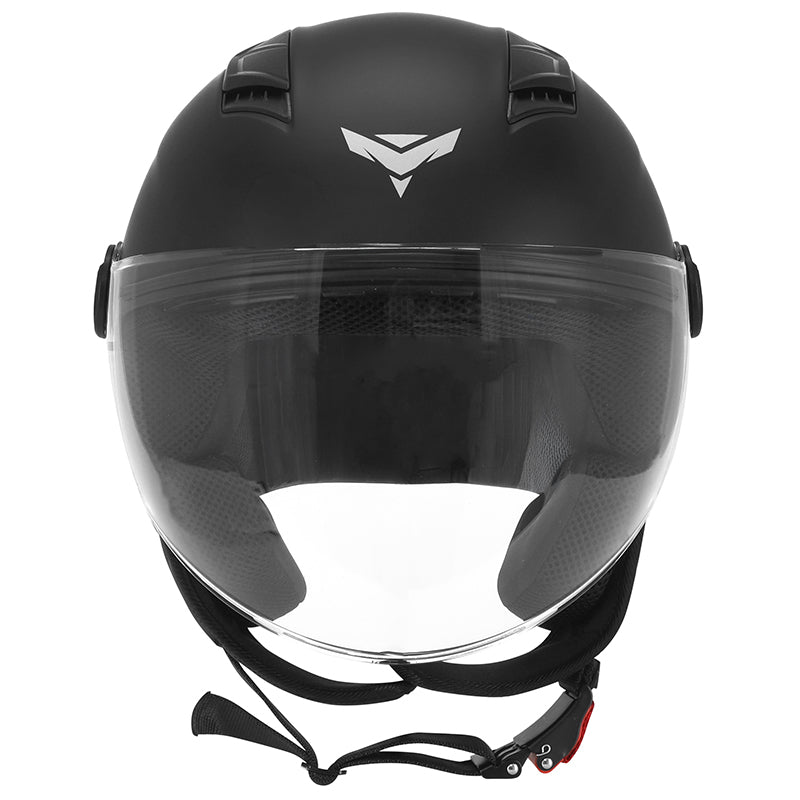 Casque jet ADX AJ050 Noir Mat — vue de face