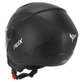 Casque jet ADX AJ050 Noir Mat — vue trois-quarts arrière