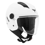 Casque jet ADX AJ050 Blanc Brillant — vue trois-quarts avant